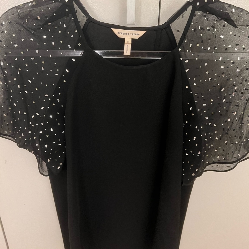Rebecca Taylor top with embellished sleeves